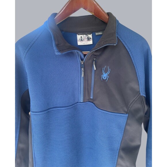 Spyder Men's Large Half Zip Sweater Gait Knit Pullover Jacket Heavy Weigt Ski - Picture 5 of 10